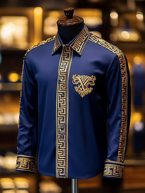 Men's Satin Luxe Long Sleeve Button Down Shirt