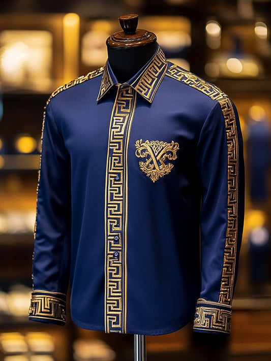 Men's Satin Luxe Long Sleeve Button Down Shirt