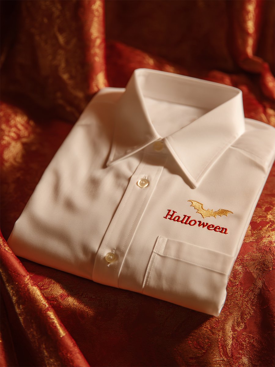 Men's Retro Casual Halloween Art Long Sleeve Shirt