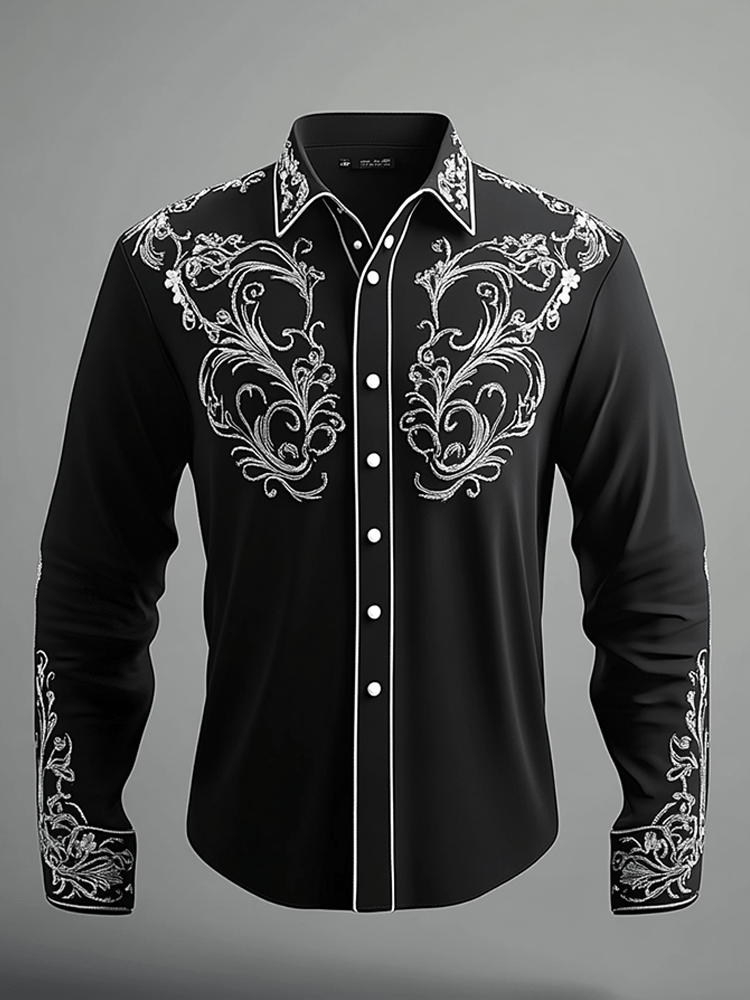 Men's Vintage Western Long Sleeve Shirt