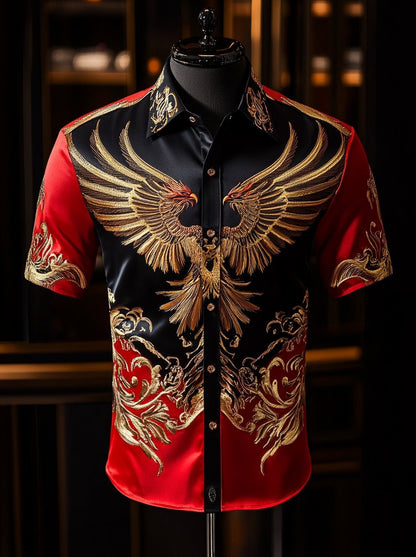 Men's Satin Viking Short Sleeve Shirt