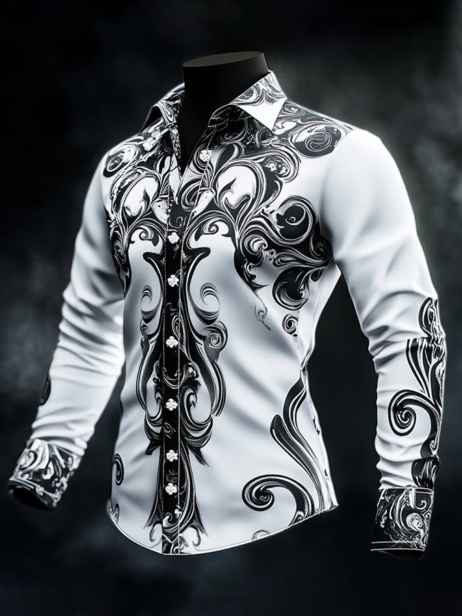 Men's Vintage Art Skull Shirt