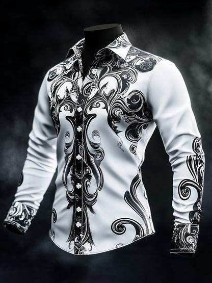 Men's Vintage Art Skull Shirt