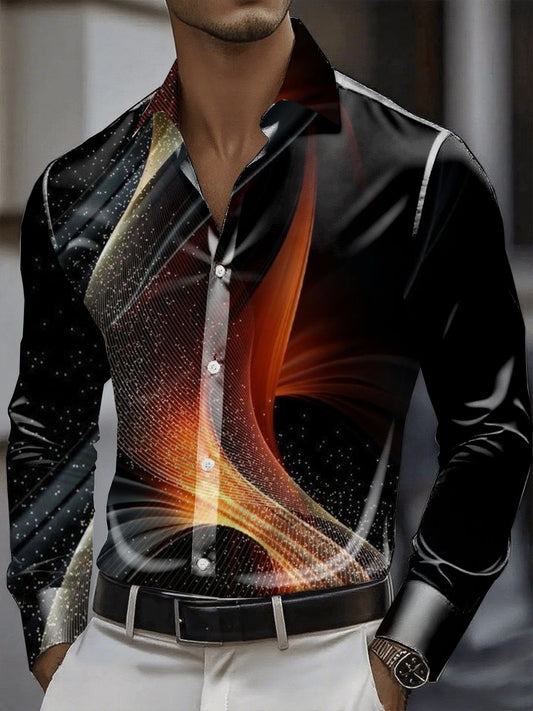 Men's Satin Luxe Long Sleeve Button Down Shirt