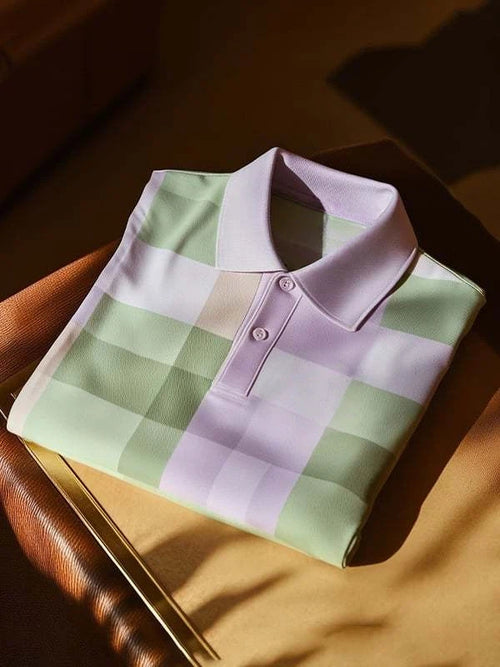 Men's Classic Business Logo Button Short Sleeve Polo Shirt