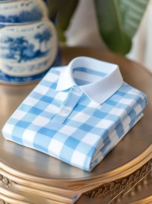 Men's Classic Business Logo Button Short Sleeve Polo Shirt