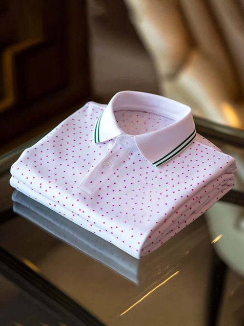 Men's Classic Business Logo Button Short Sleeve Polo Shirt