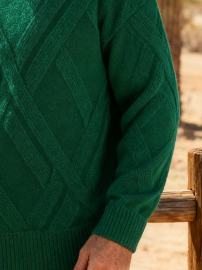Men's Vintage Cable Knit Solid Color Sweater