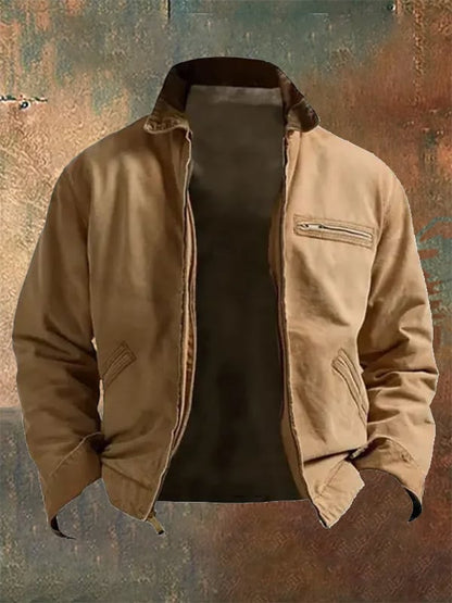 Men's Western Outdoor Vintage Multi-Pocket Jacket