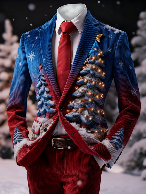 Men's Vintage Christmas Patchwork Casual Jacket