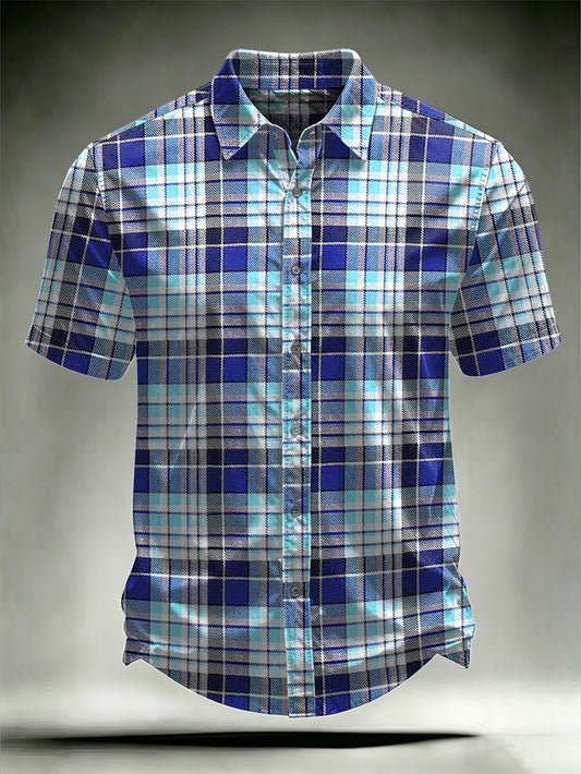 Men's Retro Abstract Art Print Comfortable Business Style Shirt