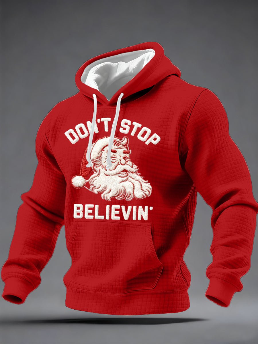 Men's Christmas Don't Stop Believin Printed Hoodie