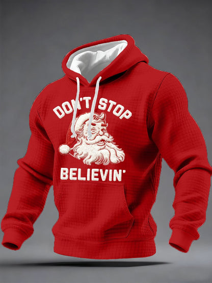 Men's Christmas Don't Stop Believin Printed Hoodie