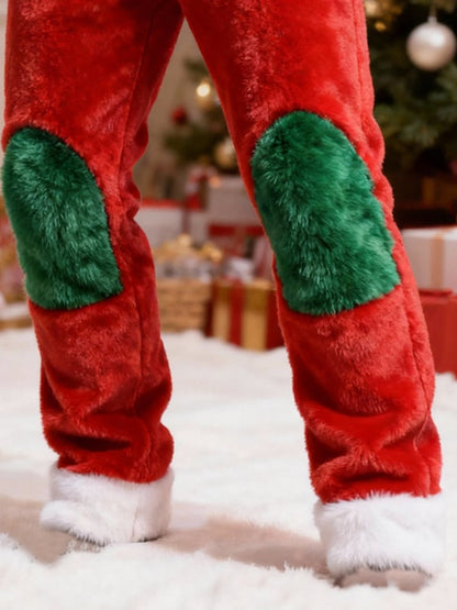 Men's Christmas Warm Patchwork Fleece Pants