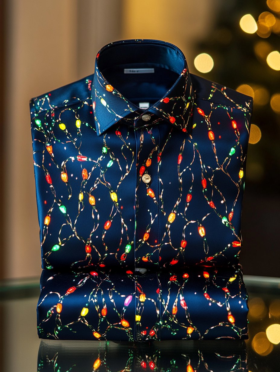 Men's Christmas Print Long Sleeve Shirt