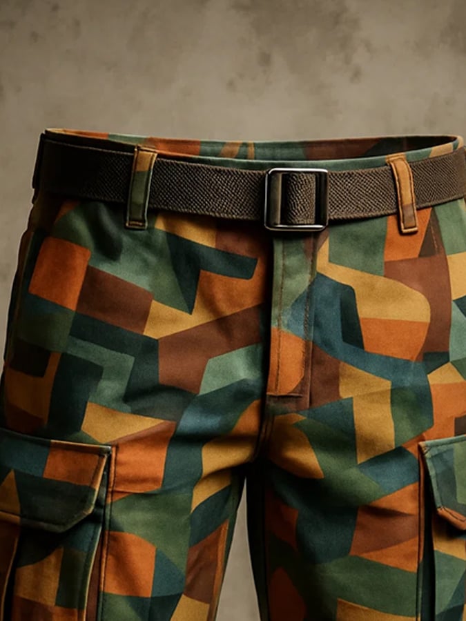Men's Retro Outdoor Ripstop Multi-Purpose Cargo Shorts