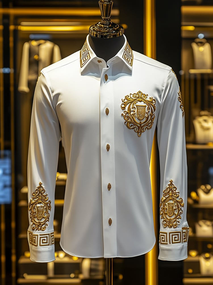 Men's Satin Luxe Long Sleeve Button Down Shirt