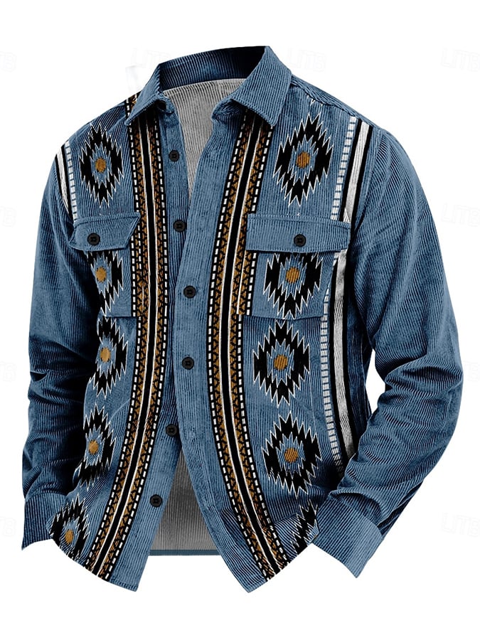 Men's Vintage Western Corduroy Shirt