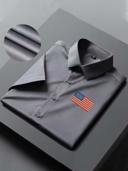Men's Independence Day American Flag Casual Short Sleeve Shirt