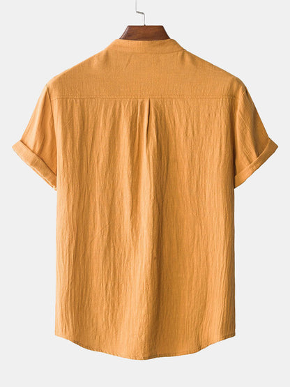 Henry Collar Shirt With Pocket