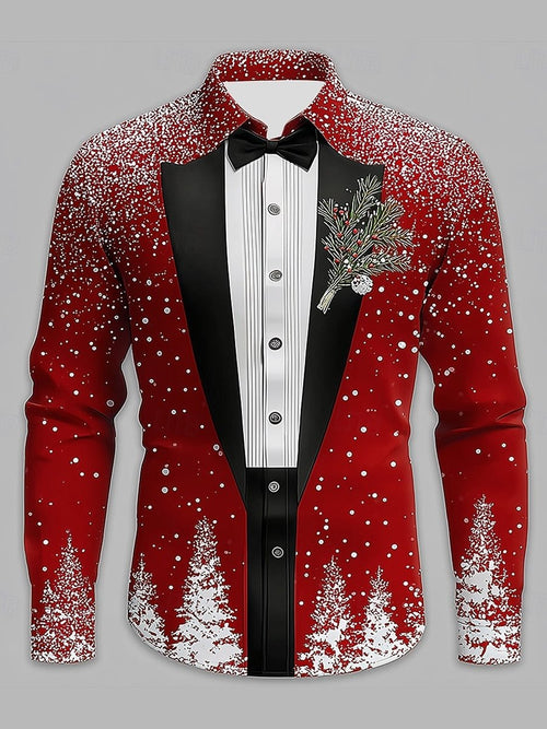Christmas Men's Christmas Outfits: Suits, Ties, Printed Tuxedoes, Button-Up Long-Sleeved Shirts