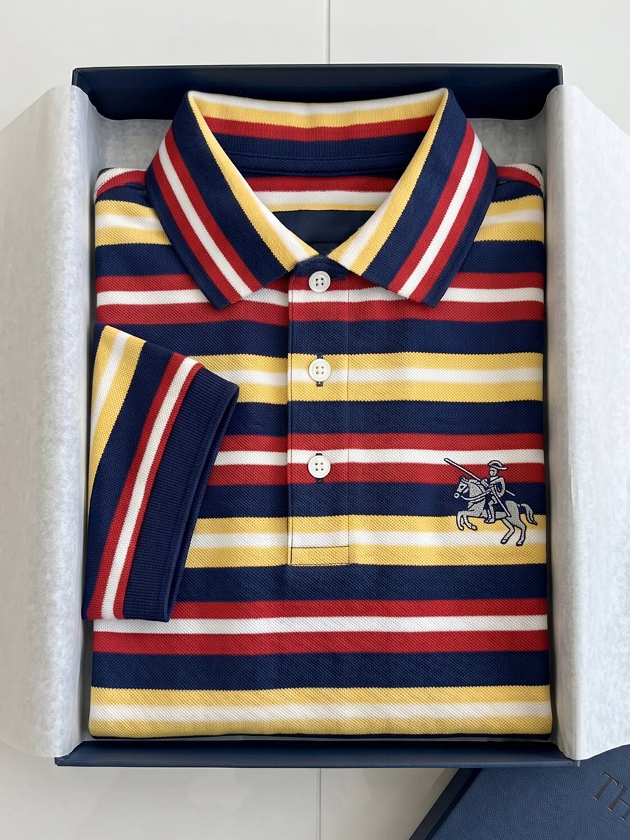 Men's Business Stroped Short-Sleeve Polo Shirt