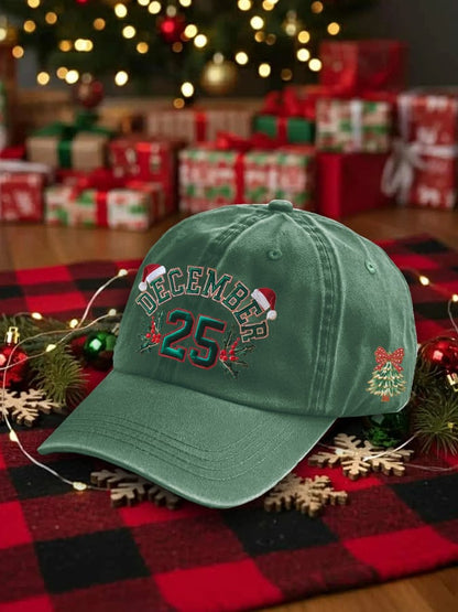 Retro Christmas December 25 Print Baseball Cap