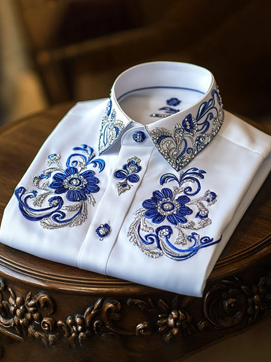 Men's Satin Luxury Business Long Sleeve Shirt