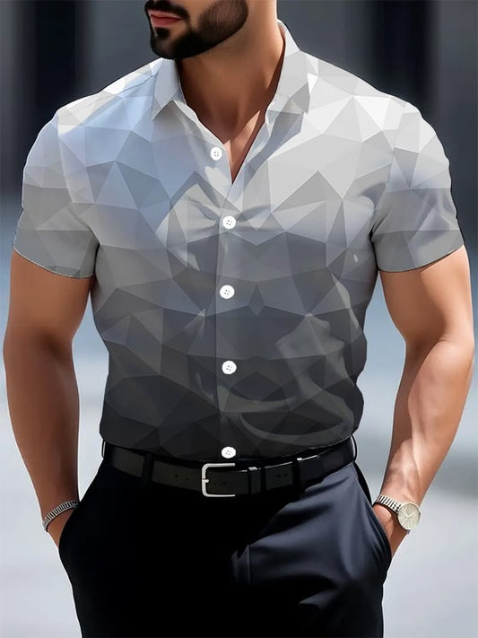 Men's Casual Business Geometric Shirt