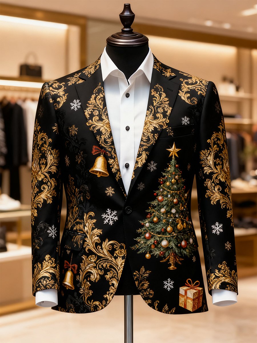 Men's Business Casual Christmas Suit Outerwear