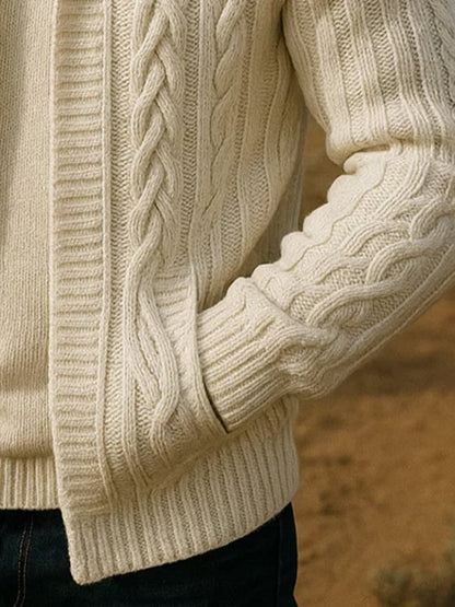 Men's Cable Knit Cardigan Jacket