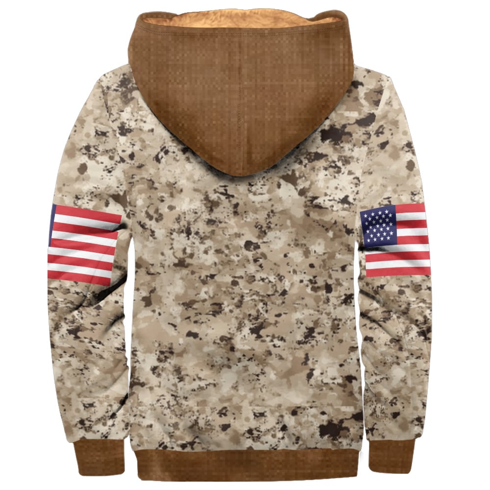 Men's Vintage Western Tiger Camouflage Print Fleece Zipper Jacket