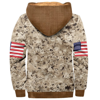 Men's Vintage Western Tiger Camouflage Print Fleece Zipper Jacket