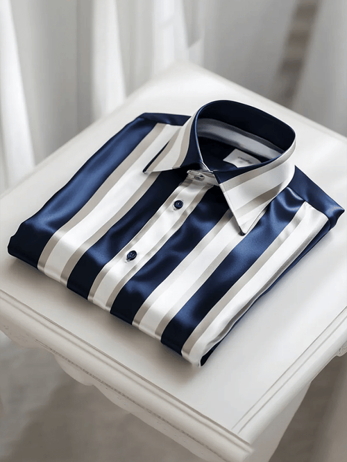 Men's Satin Luxe Long Sleeve Button Down Shirt