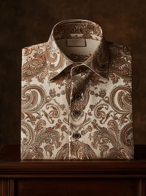 Vintage Luxury Paisley Pattern Long Sleeved Shirt