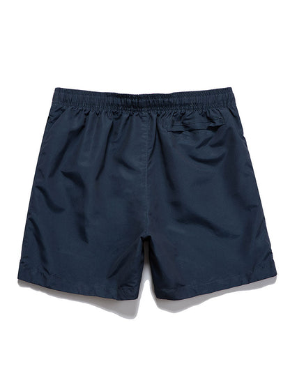 Mustache Badge Drawstring Swim Shorts