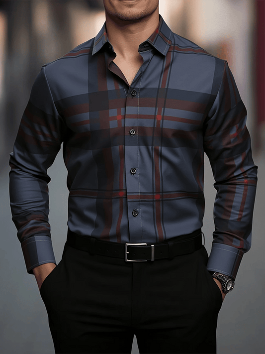 Men's Plaid Business Casual Shirt