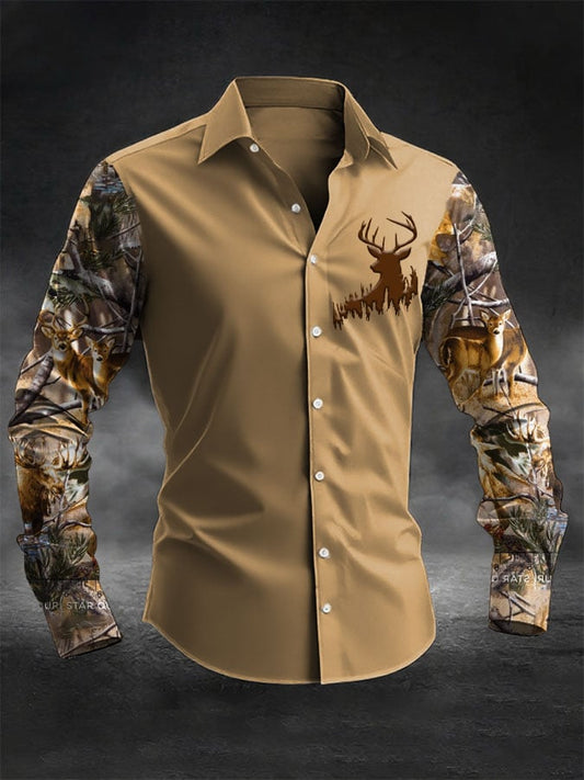 Men's Casual Western Style Contrast Color Shirt