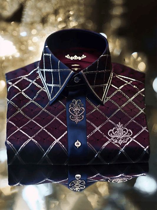 Men's Satin Luxe Print Short Sleeve Button Shirt