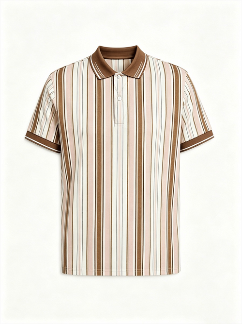 Men's Business Colorblock Plaid Print Polo Shirt