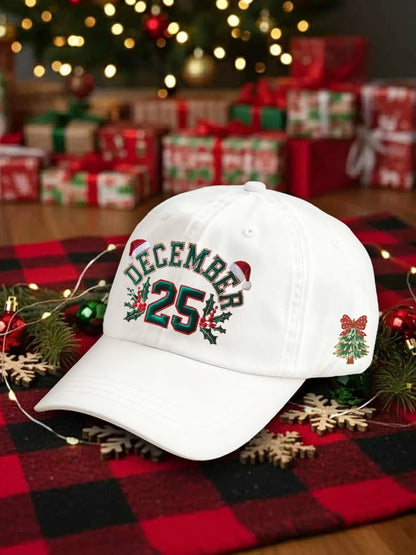 Retro Christmas December 25 Print Baseball Cap