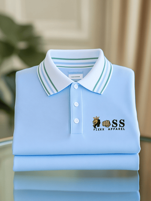 Men's Business Casual Printed Short Sleeve Polo Shirt
