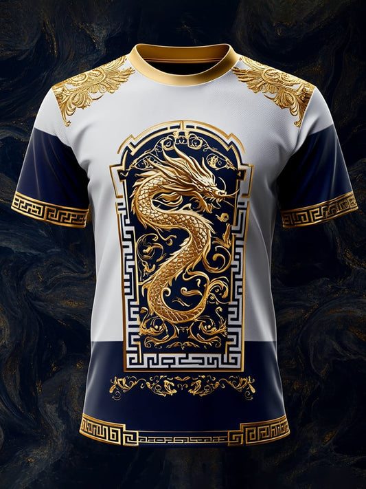 Men's Business Print Short Sleeve T-Shirt