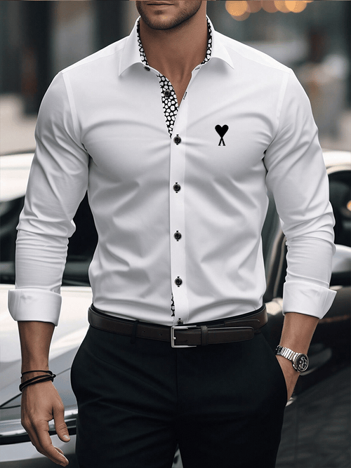 Men's Street Style Business Casual Printed Long Sleeve Shirt