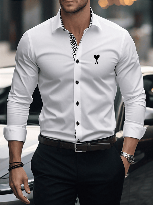 Men's Street Style Business Casual Printed Long Sleeve Shirt