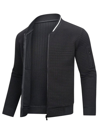 Men'S Casual Plaid Cardigan Sweatshirt