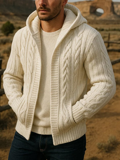 Men's Cable Knit Cardigan Jacket