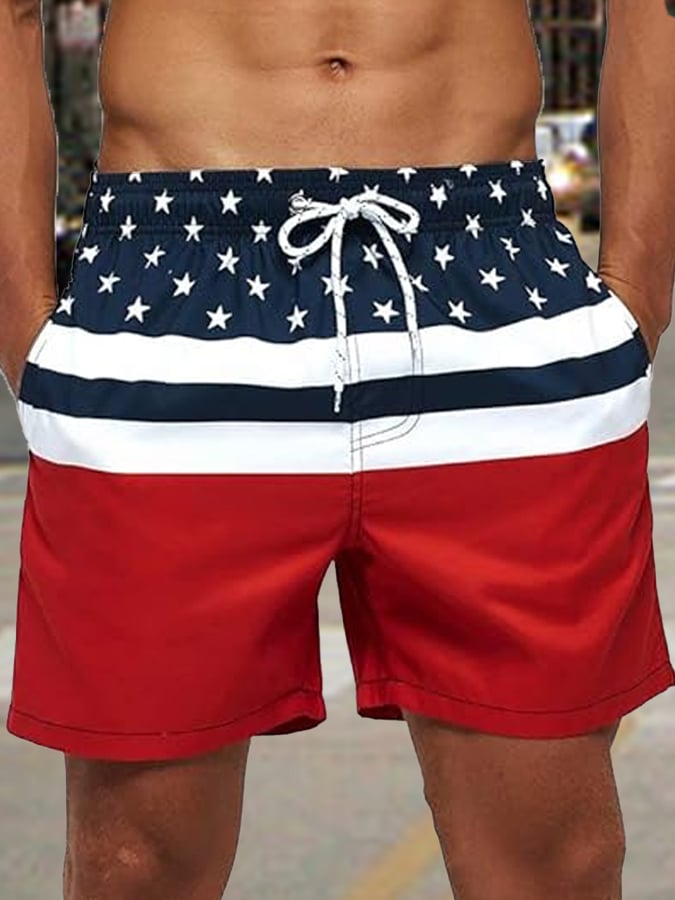 Men's Flag Independence Day Casual Shorts