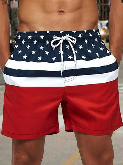 Men's Flag Independence Day Casual Shorts