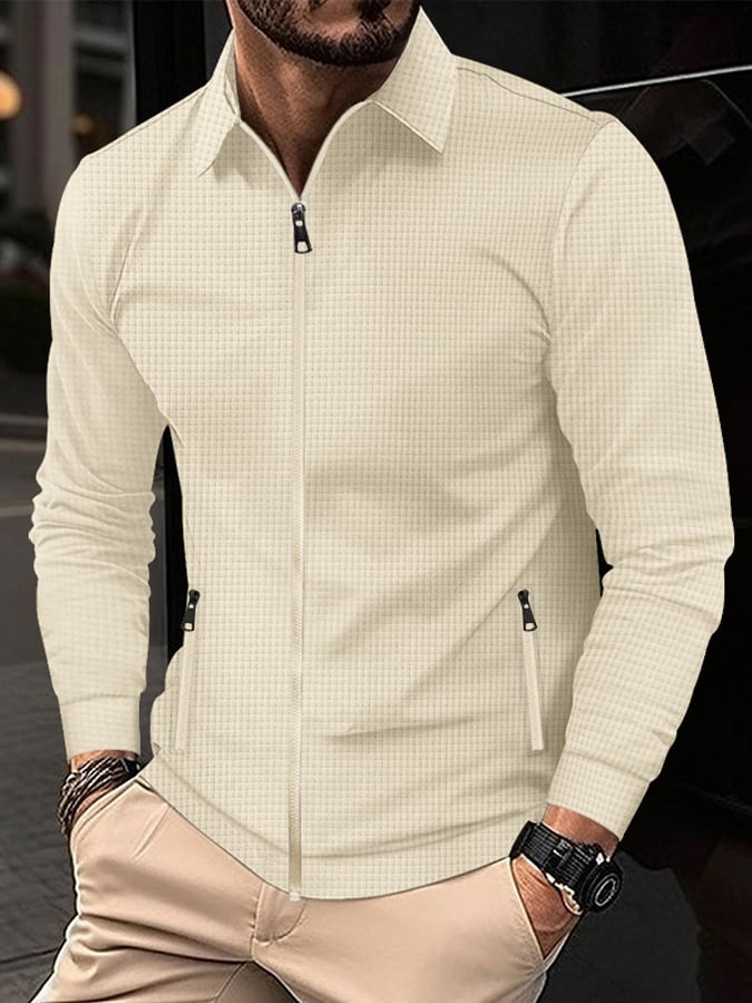 Men's Vintage Waffle Zip Comfort Jacket